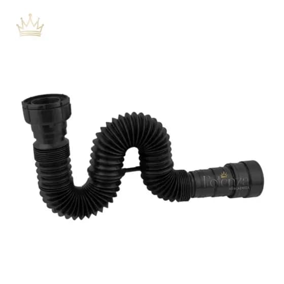 Sifão Lavatório Cuba Sanfonado Extensivo Flexível BlackUniversal Pia Banheiro Cozinha 70cm