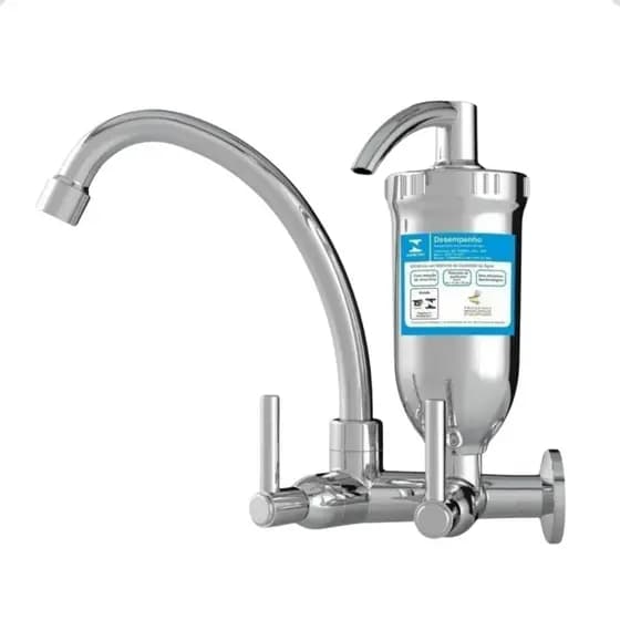 Torneira Cozinha Parede Com Filtro 1/4 Volta 2167 C70 ABS Cromado