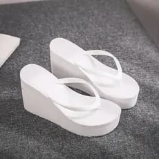 Chinelos De Verão Salto Alto Plataforma Flip Flops Sandálias De Praia Candy Boémios Coloridos 9cm