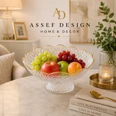 Fruteira de Mesa Premium Acrílica Borda Dourada Cesta Decorativa Organizador Casa Cozinha Multiuso