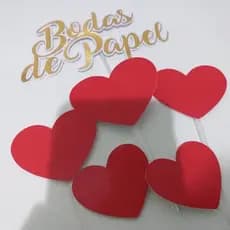 Topo de bolo Bodas de Papel
