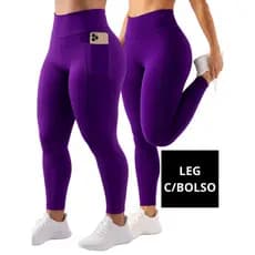 Calça Legging Feminina Cós Alto Bolso Suplex Corrida Caminhada Musculação | Cobertura Reforçada Baixa Transparência