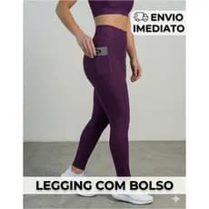 Calça Legging Com Bolso Lateral Academia Não Fica Transparente Fitness