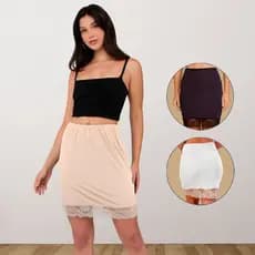 Saia Anágua Saiote Feminino Barra Renda Segunda Pele Moda