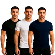 Kit 3 Camisetas Masculina Lisa Básica Manga Curta Premium