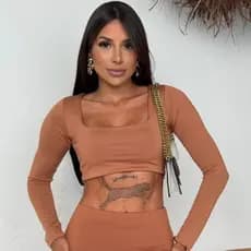 Blusa Cropped Manga Longa Feminino Suplex Premium Confortável Moda Gringa Blogueira Fitness
