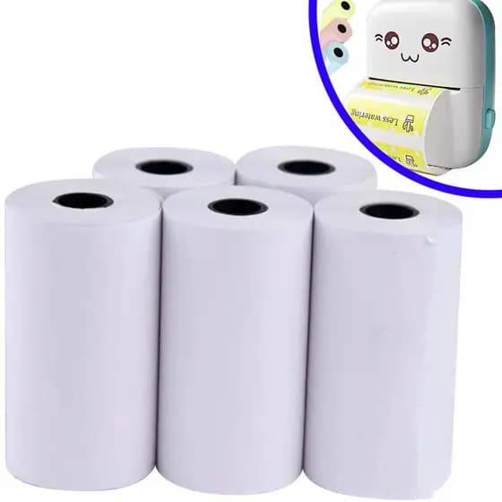 5 Bobina Térmica Para Mini Impressora Gatinho 57mm Não Adesiva
