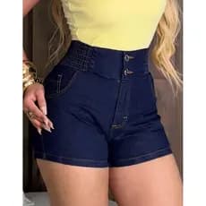 Short Jeans Cós Alto Curto Amaciado LS MODAS (Moda Jeans)