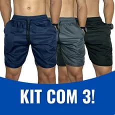 3 Short Tactel Bermuda Masculina Mauricinho Kit Shorts Tectel Praia Short Masculino Liso