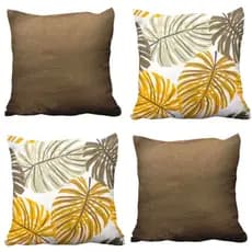 Kit 4 Capas de Almofada Decoração sala Estampadas e Lisas - 45x45cm - c/Zíper