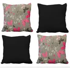 Capas de Almofada Decorativa Borboleta – Kit com 2 ou 4 Peças – Zíper Invisível 45x45cm