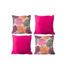 Kit Capas de Almofada 45x45 Costela Pink Decorativa para Sofá Sala com Zíper