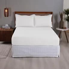 Conjunto Capa Protetor de Colchão + Porta Travesseiro Matelado Ultrassônico Percal Microfibra 170 Fios c/ Elástico