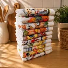 Pano De Prato Estampado Bainha Kit Com 10 Peças Ótima Qualidade