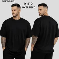 Kit 2 Camiseta Camisa Oversized  para Academia Musculação  Streetwear 100% Algodão