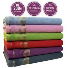 Kit 4 Toalhas de Banho 100% Algodão 70x130cm Maciez Premium Unissex Julia