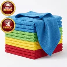 Pano de Microfibra para Limpeza 30x30 Automotivo Multiuso para Casa Flanela Alta Absorção
