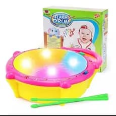 Tambor Bebê Infantil Batuque Com Som E Luz Educativo Musical