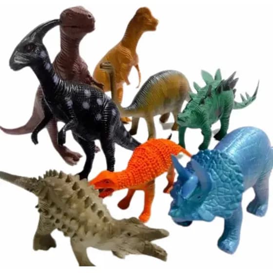 Kit Com 8 Dinossauros Emborrachado - Dino World