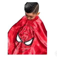 Capa Corte De Cabelo Infantil Cetim Estampada Homem Aranha