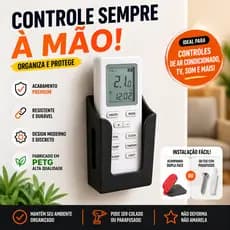 Suporte Controle Remoto Parede Universal Porta Controle Ar TV Ventilador Organizador