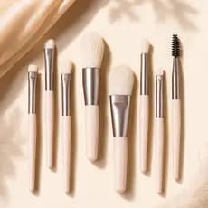Kit 8 Pinceis Pincel para Base Mistura de Maquiagem Pincel para Sobrancelhas Beauty Corretivo Pincel Conjunto de Pincéis