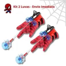Kit Luva Lançador de Teia Homem Aranha Brinquedo Infantil Dardos com Ventosa Herói Spider Man
