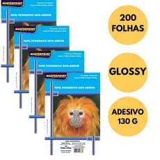 Papel Fotográfico Adesivo A4 130g Masterprint À Prova D'água 200 Folhas