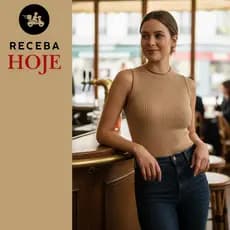 Blusa Garafinha Regata Gola Alta Feminina Trico Canelado Modal Premium Moda Basica Casual Moderna