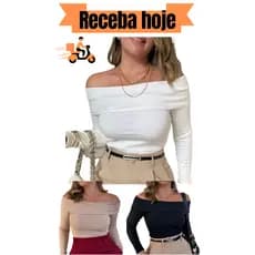 Blusa ciganinha ombro a ombro manga longa feminina casual e estilosa outono inverno tendência 2024
