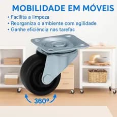 kit rodízios rodinha 30mm 3cm com 4 a 24 unidades