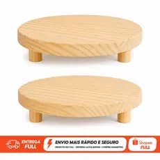 kit de 2 Tabuas Redondas de Pinus para Frios e Doces  Decoração de Mesa petisqueira bandeja