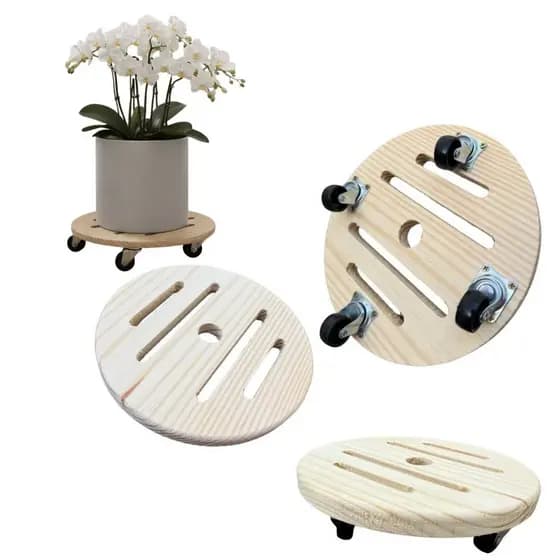 Suporte com rodinhas para vaso cachepot 28cm (cx com 2) moveis jardim