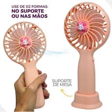 Mini Ventilador De Mão Portátil Recarregável Para Extensão