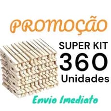 Kit Com 360 Unidades de Pregador, Prendedor de Roupa Gigante, Madeira de Reflorestamento, Pregador De Roupas