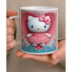 canecas porcelana Hello kitty Kawai imagem 3D decoração natal presente