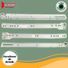 Corrediça Gaveta Trilho Branco 30cm, 35cm, 40cm e 45cm - Jogos c/ 1, 2, 3 e 4 pares - Acompanha Parafusos