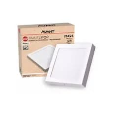 PAINEL SOBREPOR 24W AVANT POP LED QUADRADO PAINEL BRANCO FRIO 6500K