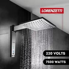 Chuveiro Ducha Acqua Century Digital Preto Cromado 220v 7500w Quadrado Lorenzetti Clean Moderno