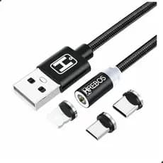 Cabo Carregador Turbo 3 Em 1 Tipo C Lightning Micro USB 2m Carga Rápida Dados Universal Celular