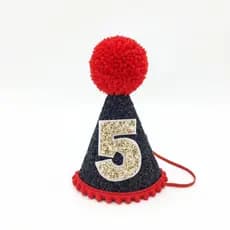Mini Chapéu Parabéns Personalizado Preto com Vermelho