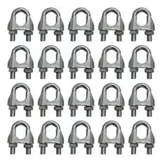 Kit C/50 Grampos Clips Para Cabo De Aço Galvanizado 1/8 3mm