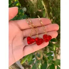 kit com 10 Mini Chaveiro de coração Mimo personalizado em resina