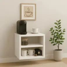 Mesa de cabeceira suspensa mdf 35x30x35 branca para quarto