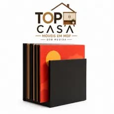 Porta Lp Suporte De Mesa Para Guardar Disco De Vinil -  Apoio Multiuso