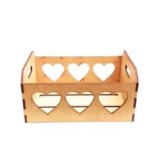 Kit Caixote Coração em MDF 15x10 – Ideal para Cestas, Presentes e Decoração | Ebenlar