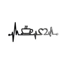☕ Quadro Decorativo Batimento Cardíaco Pequeno – Café e Amor em MDF 6x15 | Enbelar