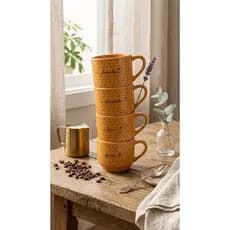 ☕ XÍCARA EMPILHÁVEL FRASES DECORATIVAS 200ML – LINHA AFETO | EBENLAR 💛✨
