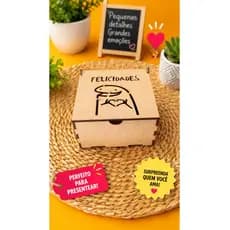 Caixinha Flork MDF Presente Criativo Porta Doces Surpresa Romântica Engraçada