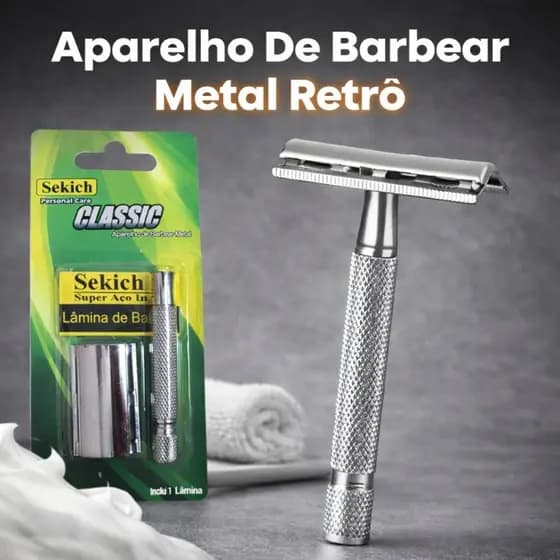 Aparelho De Barbear Antigo Metal Barba Retrô